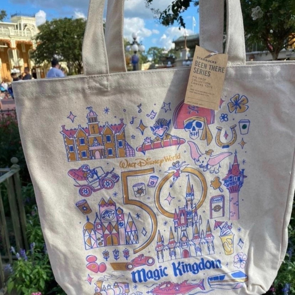 Disney Starbucks Been There Series “50th Anniversary” Magic Kingdom Canvas tote